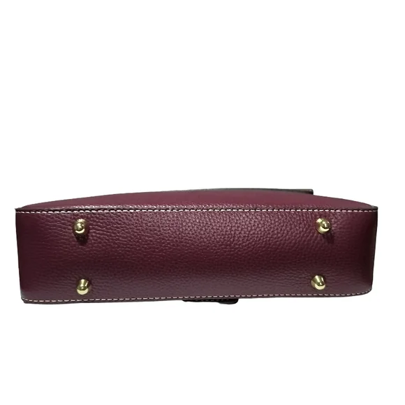 Divina Firenze Italian Leather Chic Maroon Bordeaux Shoulder Bag NWT - Picture 5 of 6